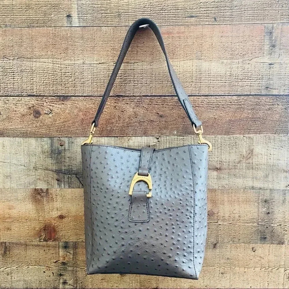 Dooney & Bourke Ostrich Embossed Leather Brynn Bag - Picture 2 of 8